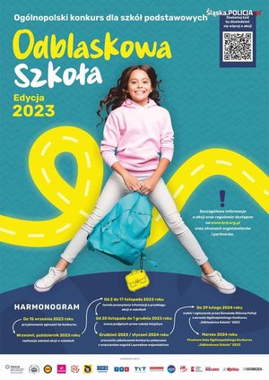 kolorowy plakat konkursu &quot;Odblaskowa szkoła&quot;