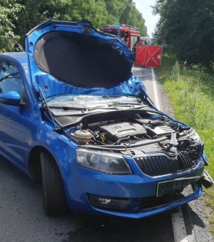 Samochód skoda bioracy udział w wypadku drogowym