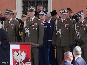 Generałowie Policji i Wojska podczas uroczystości