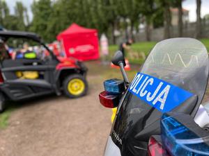 Widok owiewki motocykla policyjnego