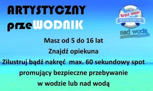 Plakat promujący konkurs plastyczno-filmowy artystyczny przewodnik