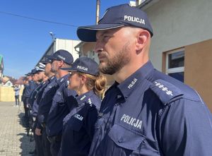 Policjanci podczas uroczystości