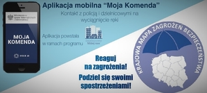 na zdjęciu telefon z napisem aplikacja moja komenda