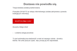 na zdjęciu napis uwaga dostawa nie powiodła się