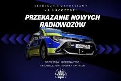 na zdjęciu radiowóz policyjny tekst zaproszenie do mediów