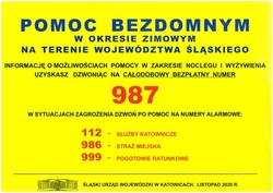 na zdjęciu plakat akcji pomocowej numery telefonów