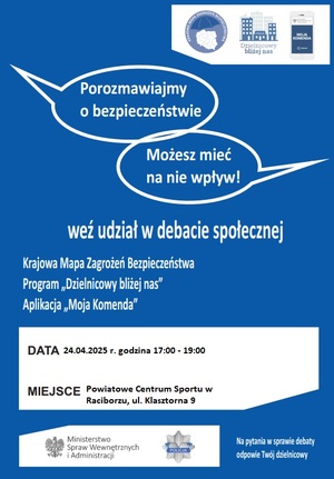 na zdjeciu plakat debaty