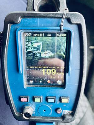 na zdjęciu prędkość 109 km/h