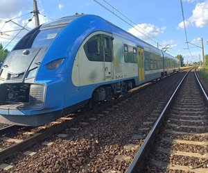 na zdjęciu pociąg biorący udział w zdarzeniu