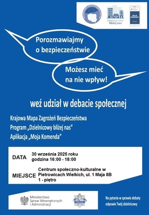 na zdjeciu plakat zaproszenie na debate podana godzina i miejsce