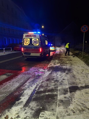 na zdjęciu karetka policjant i rower