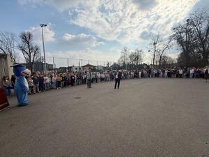 na zdjęciu przemawia burmistrz Kuźni raciborskiej