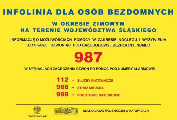na zdjęciu plakat o bezdomności